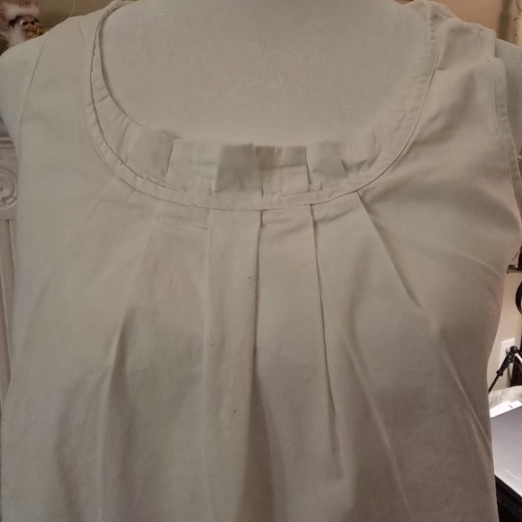 White Sleeveless Talbots 6P Cotton Spandex Top - Picture 3 of 9